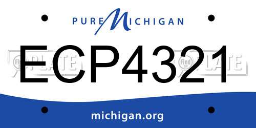 ECP4321 Michigan License Plate