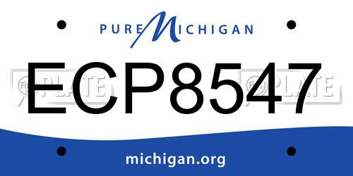ECP8547 Michigan License Plate