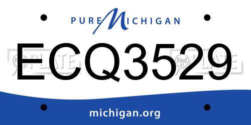 ECQ3529 Michigan License Plate