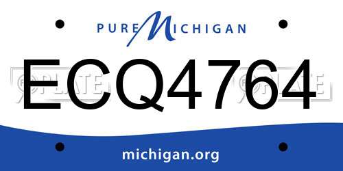 ECQ4764 Michigan License Plate