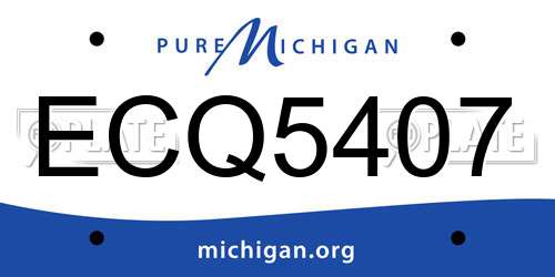 ECQ5407 Michigan License Plate