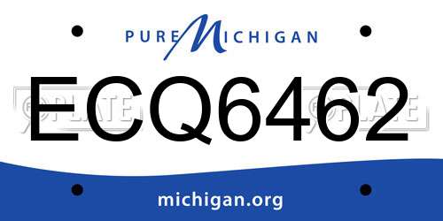 ECQ6462 Michigan License Plate