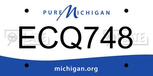 ECQ748 Michigan License Plate