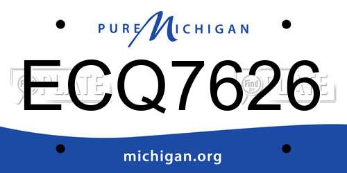 ECQ7626 Michigan License Plate