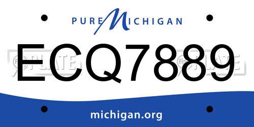 ECQ7889 Michigan License Plate