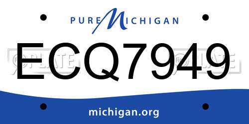 ECQ7949 Michigan License Plate