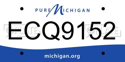 ECQ9152 Michigan License Plate
