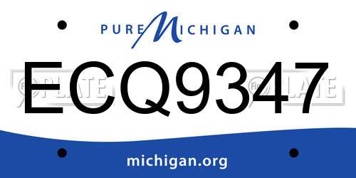ECQ9347 Michigan License Plate