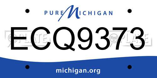 ECQ9373 Michigan License Plate