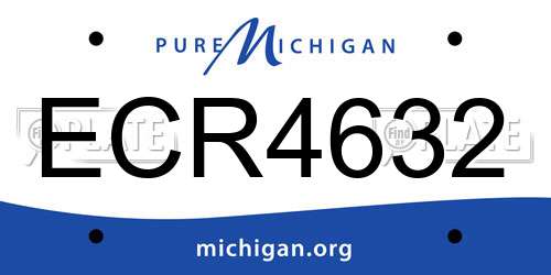 ECR4632 Michigan License Plate