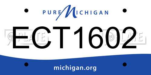 ECT1602 Michigan License Plate