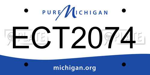 ECT2074 Michigan License Plate