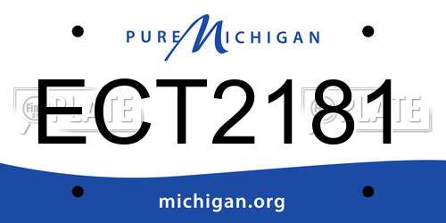 ECT2181 Michigan License Plate