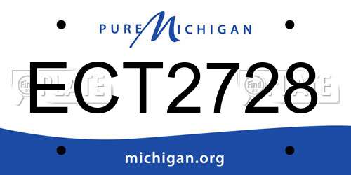ECT2728 Michigan License Plate