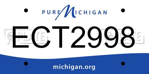 ECT2998 Michigan License Plate