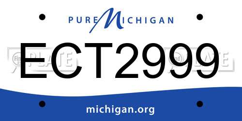 ECT2999 Michigan License Plate