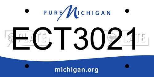 ECT3021 Michigan License Plate