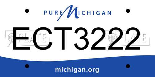 ECT3222 Michigan License Plate
