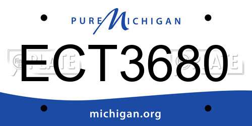 ECT3680 Michigan License Plate