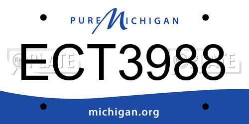 ECT3988 Michigan License Plate