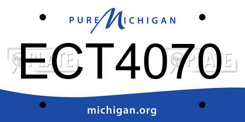 ECT4070 Michigan License Plate