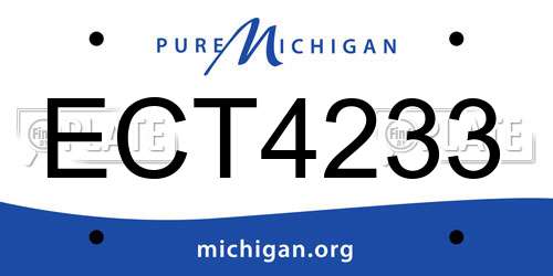 ECT4233 Michigan License Plate