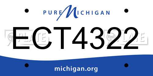 ECT4322 Michigan License Plate