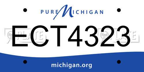 ECT4323 Michigan License Plate