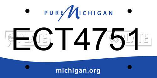 ECT4751 Michigan License Plate