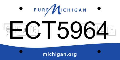 ECT5964 Michigan License Plate