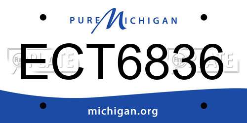 ECT6836 Michigan License Plate