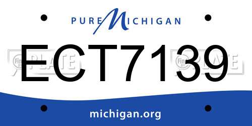 ECT7139 Michigan License Plate