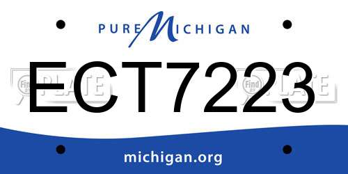 ECT7223 Michigan License Plate