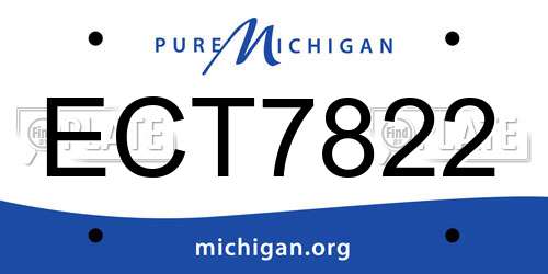 ECT7822 Michigan License Plate