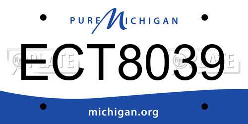 ECT8039 Michigan License Plate