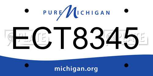 ECT8345 Michigan License Plate