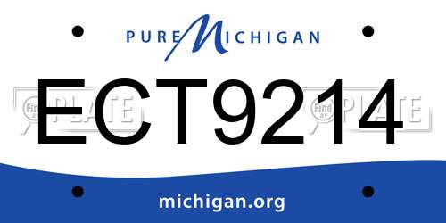 ECT9214 Michigan License Plate