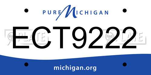 ECT9222 Michigan License Plate