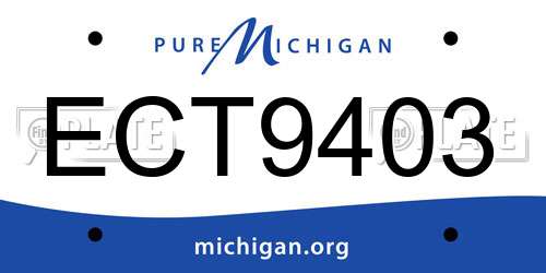 ECT9403 Michigan License Plate