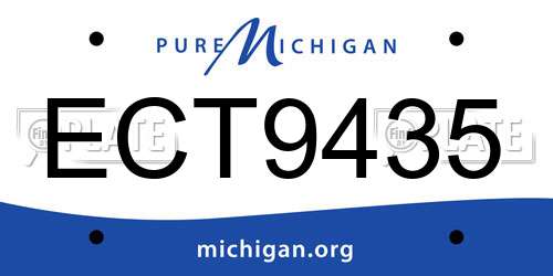 ECT9435 Michigan License Plate