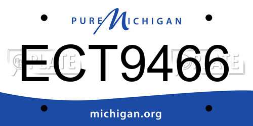 ECT9466 Michigan License Plate