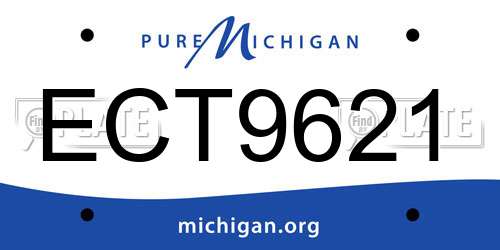 ECT9621 Michigan License Plate
