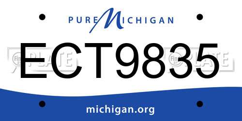 ECT9835 Michigan License Plate