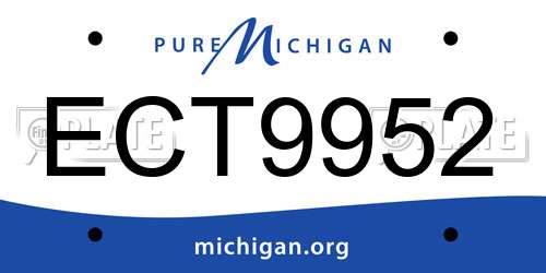 ECT9952 Michigan License Plate