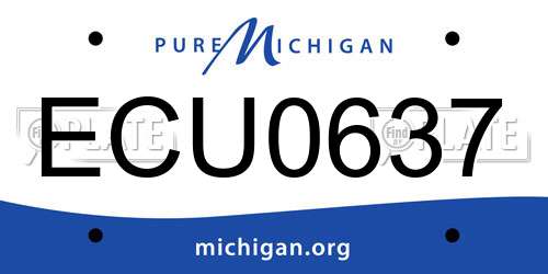 ECU0637 Michigan License Plate