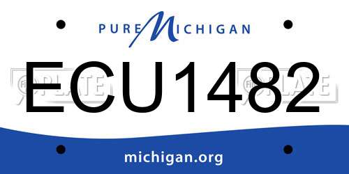 ECU1482 Michigan License Plate