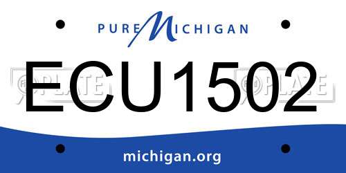 ECU1502 Michigan License Plate