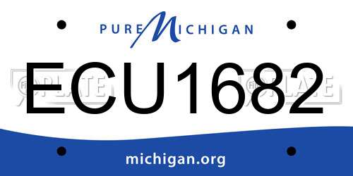 ECU1682 Michigan License Plate