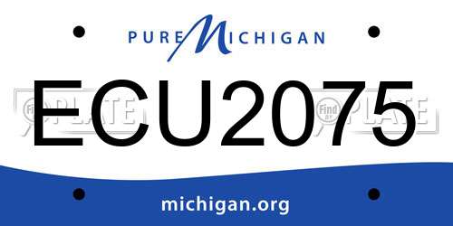 ECU2075 Michigan License Plate