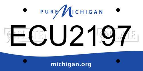 ECU2197 Michigan License Plate